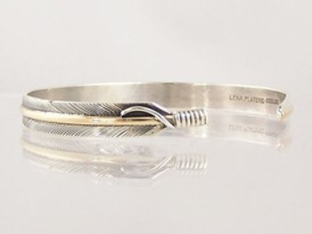 ナバホ　LENA PLATERO フェザーリング　STERLING NAVAJO ナバホ族 ・Lena Platero 【レナ・プラテロ】フェザー リング